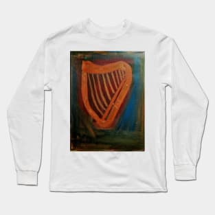 A painting  of a Irish harp Long Sleeve T-Shirt